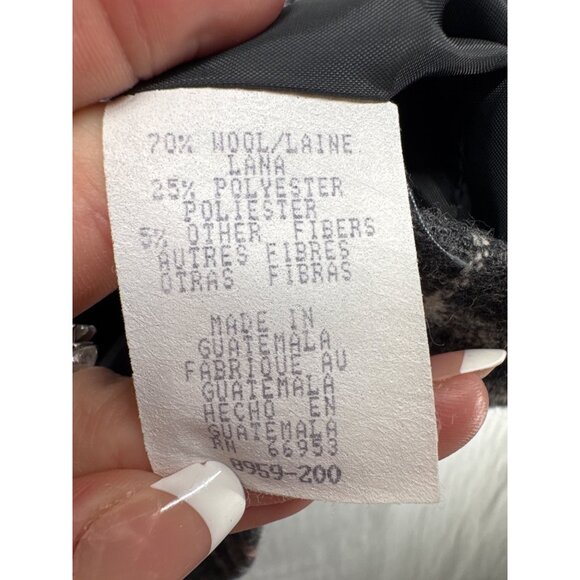 Vintage Leslie Fay Womens Blazer Sz 12 Gray/Pink Plaid Classic Wool Blend Boxy - Picture 6 of 12